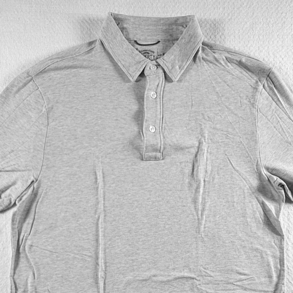 Faherty Polo Shirt Mens M Pima Cotton Modal Stretch Heather Gray Casual